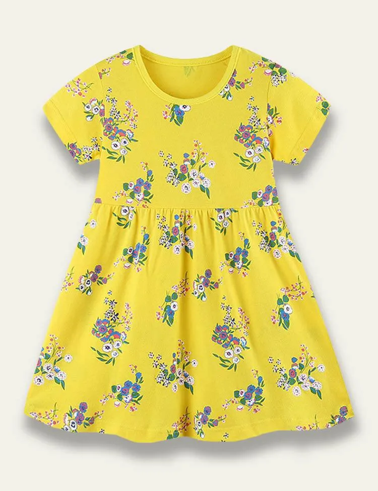 Fresh Floral Print Dress