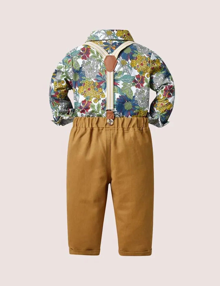 Full Printed Flower Overalls Party Suit - Image 2