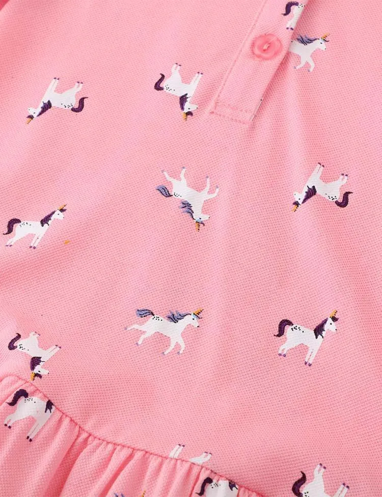 Full Printed Unicorn Polo Dress - Image 3