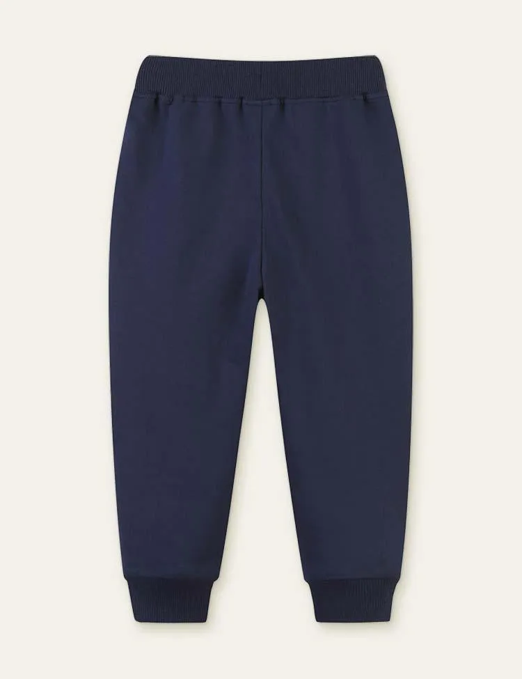 Funny Dinosaur Appliqué Sweatpants - Image 3