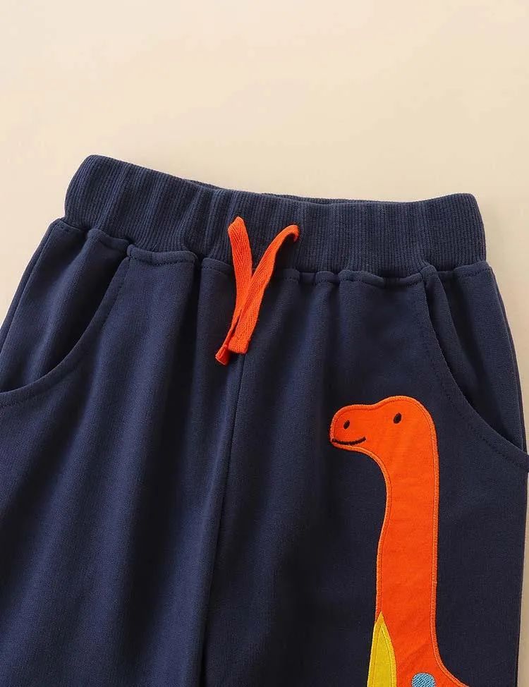 Funny Dinosaur Appliqué Sweatpants - Image 5
