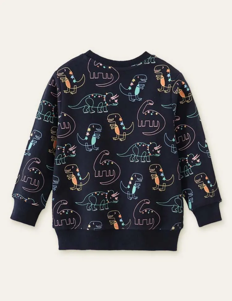 Funny Dinosaur Full Printed Sweatshirt - Image 2