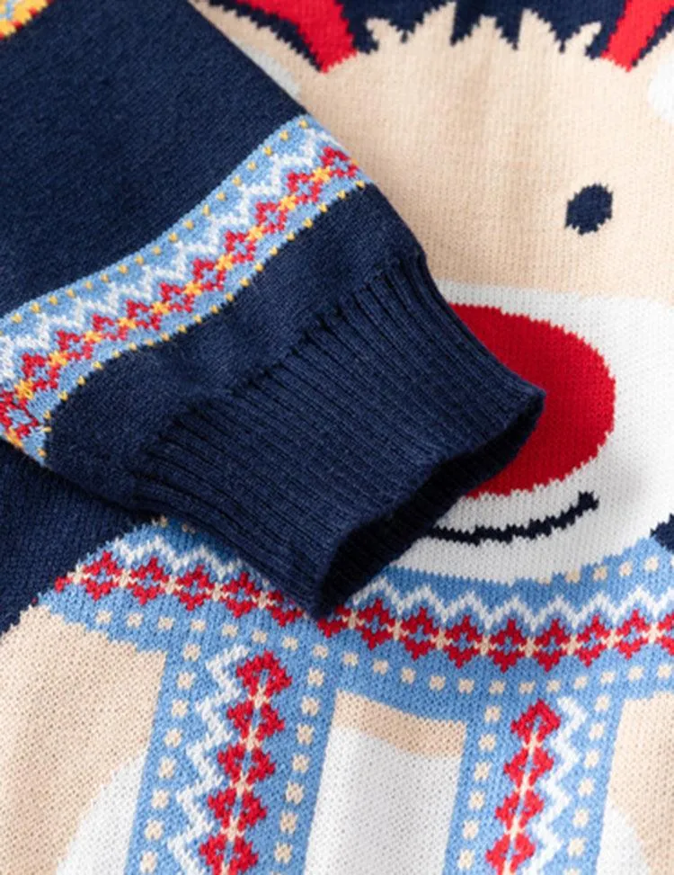 Funny Elk Star Striped Sweater - Image 4
