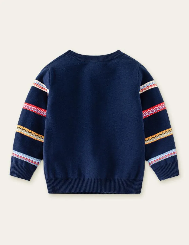 Funny Elk Star Striped Sweater - Image 5