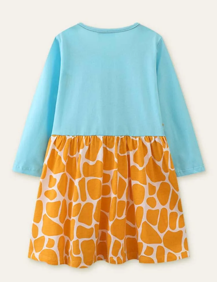 Giraffe Appliqué Long Sleeve Dress - Image 2