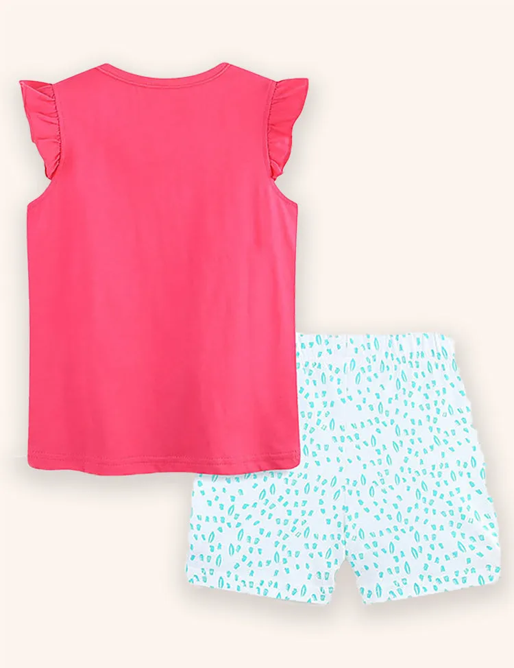 Giraffe Applique T-shirt Set - Image 2