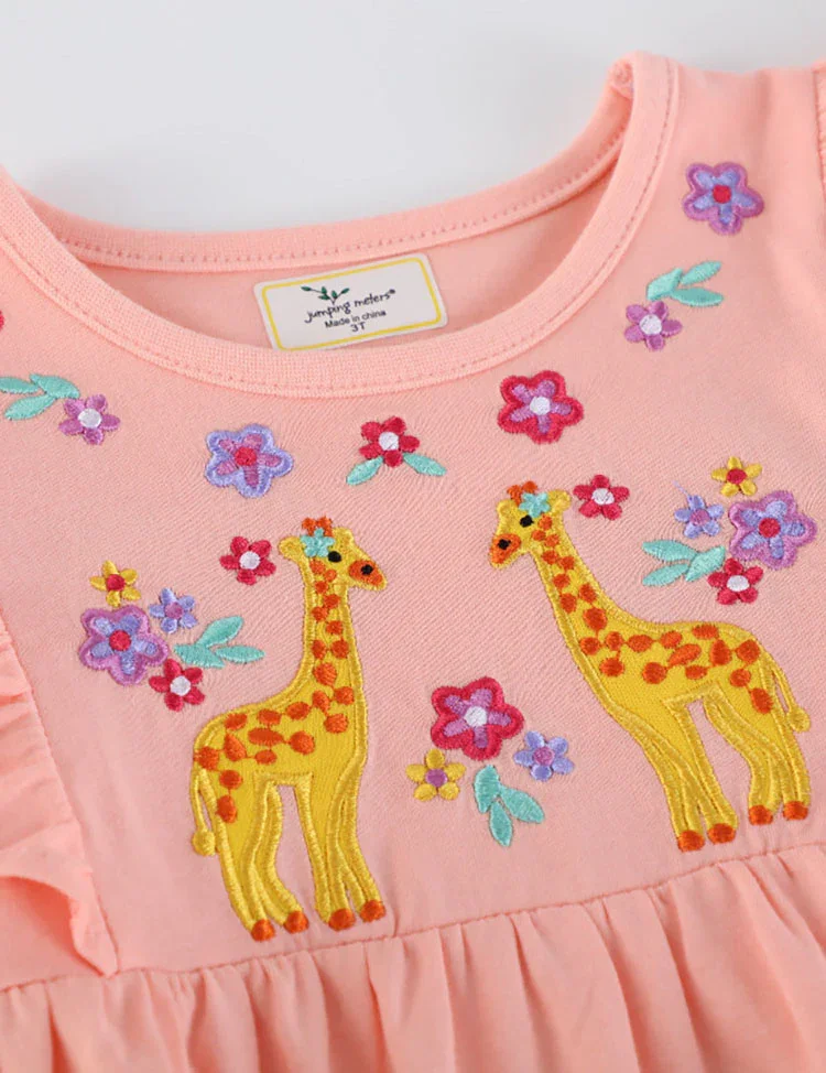 Giraffe Embroidered Dress - Image 3