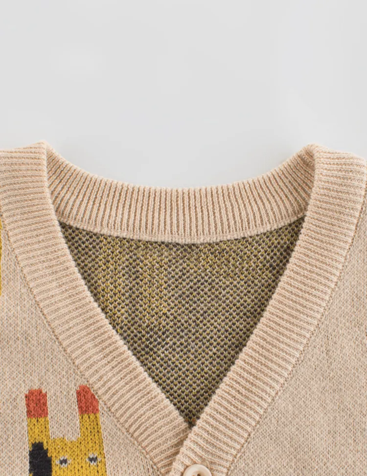 Giraffe Printed Sweater Cardigan - Image 2