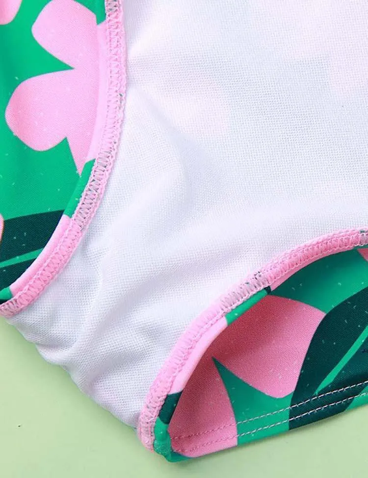Girls' One-Piece Flower Swimsuit - Image 4