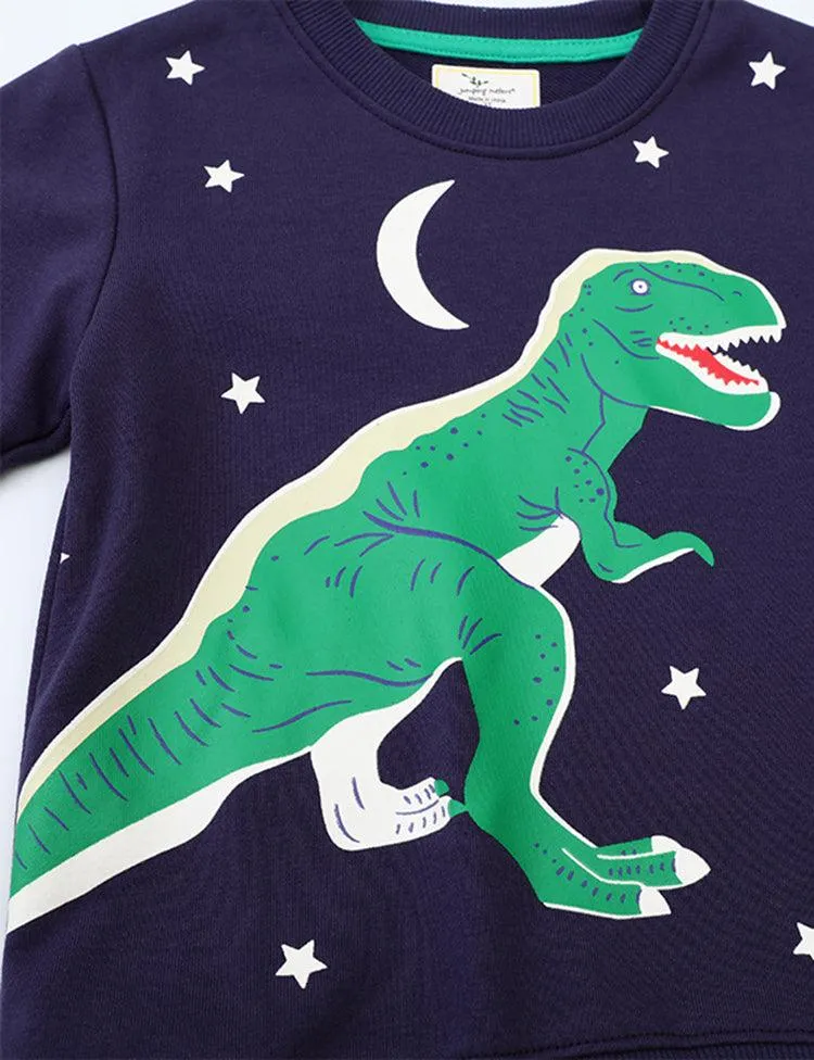 Glowing Dinosaur Printed Sweatshirt - Image 3