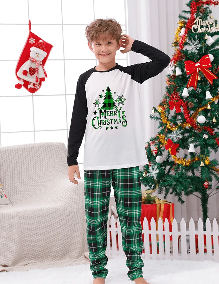 Green Plaid Christmas Tree Printed Family Matching Pajamas - Image 4