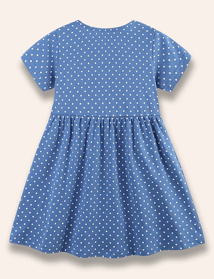 Guinea Pig&Goose Appliqué Dotted Dress - Image 3