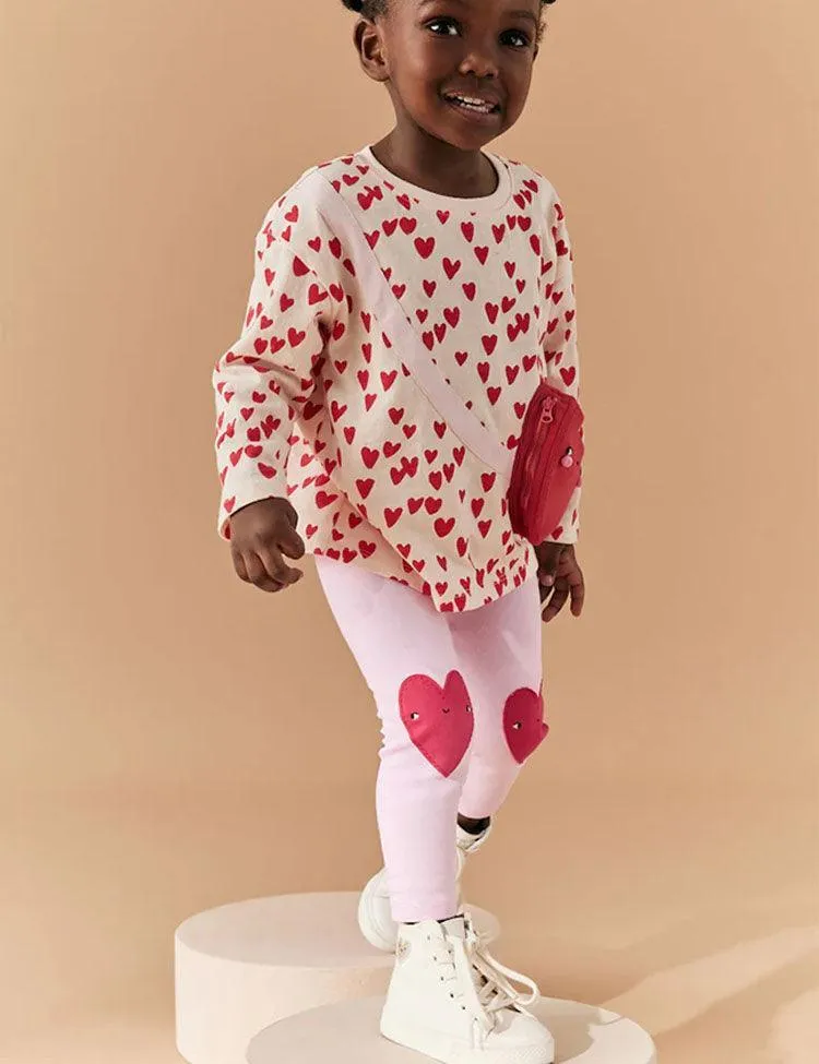 Heart Embroidered Leggings - Image 3