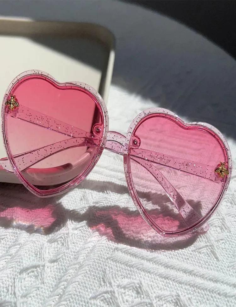 Heart Frame Little Bee Sunglasses - Image 7