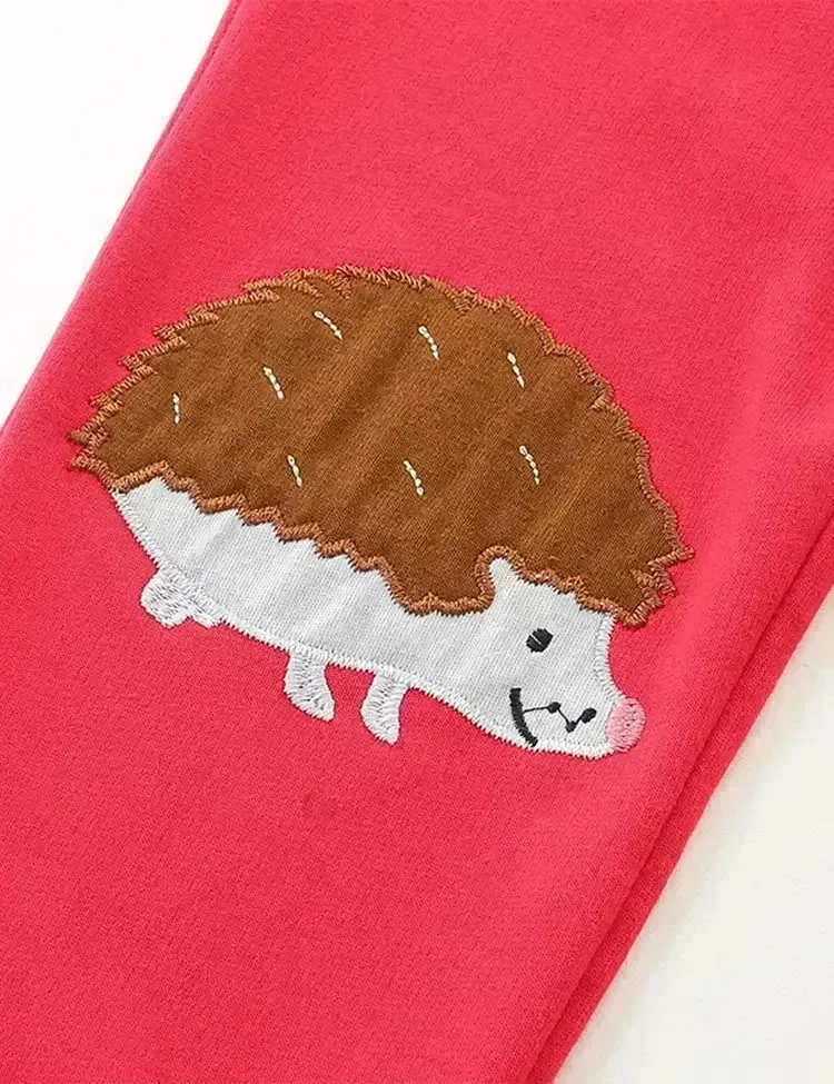 Hedgehog Mushroom Appliqué Sweatpants - Image 4