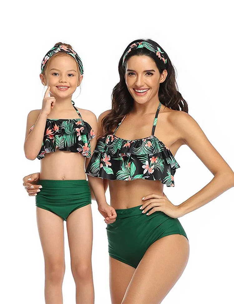 High Waist Ruffled Family Matching Swim Suit - Image 2
