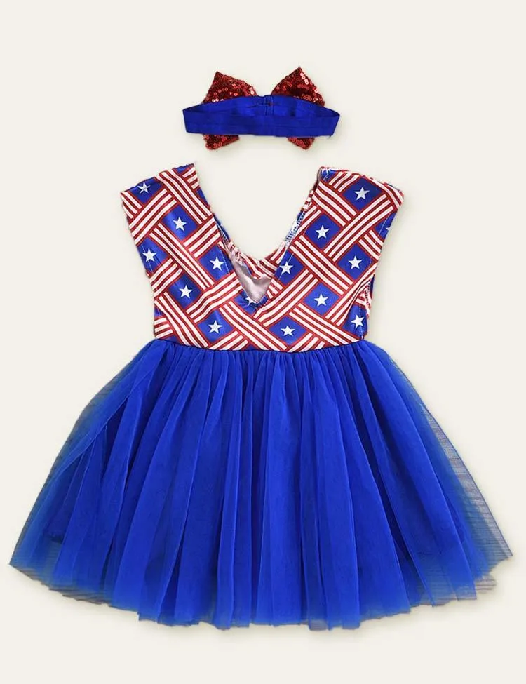 Independence Day Bow Mesh Dress - Image 2