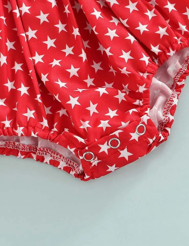 Independence Day Bow Printed Romper - Image 3