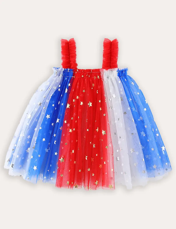 Independence Day Contrast Star Suspender Tulle Dress - Image 2
