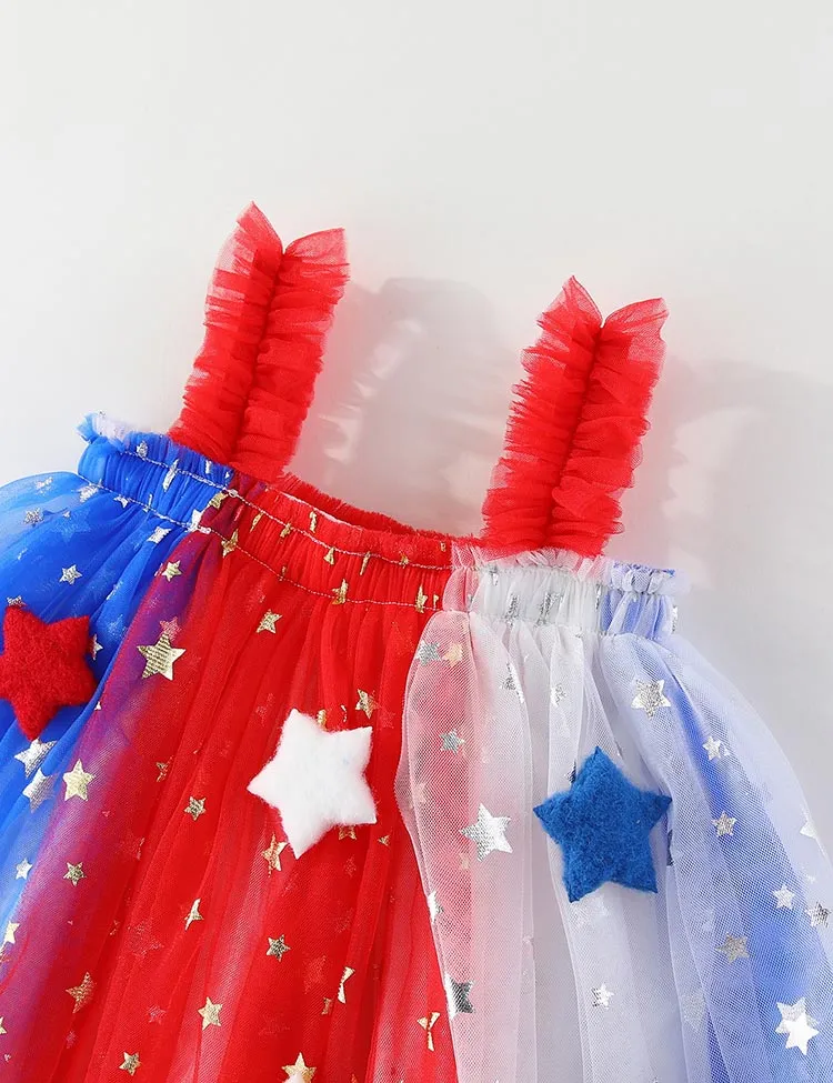 Independence Day Contrast Star Suspender Tulle Dress - Image 3