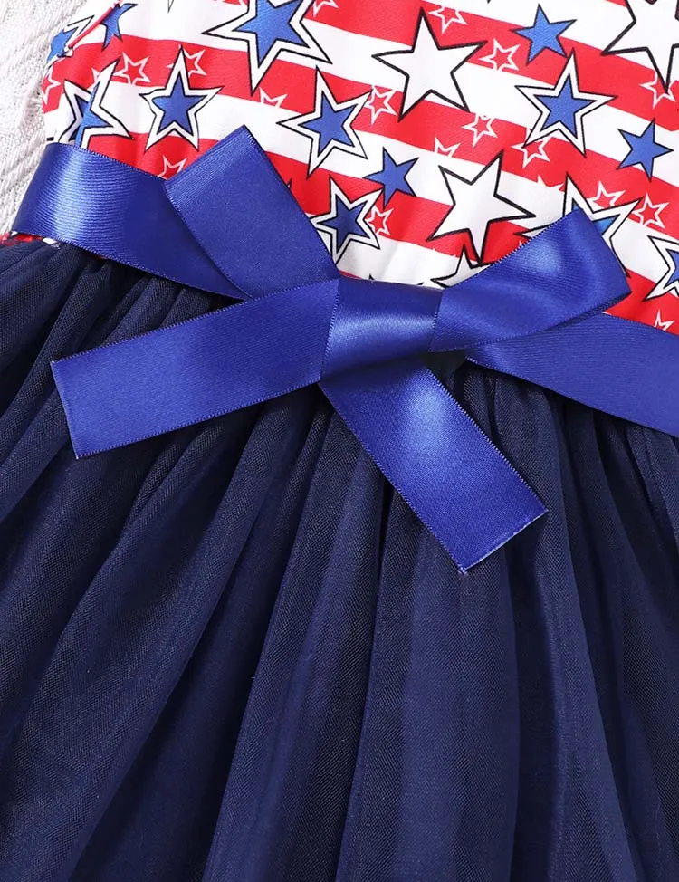 Independence Day Star Bow Tulle Dress - Image 2