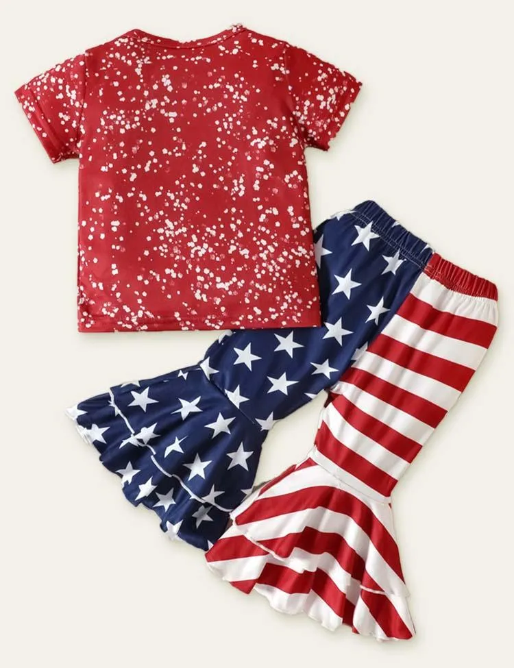 Independence Day Striped Cow Head Printed Set - Image 3