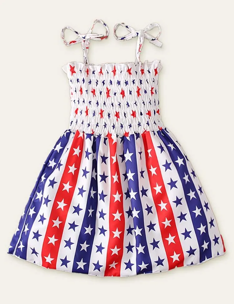 Independence Day Striped Sleeveless Dress - Image 2