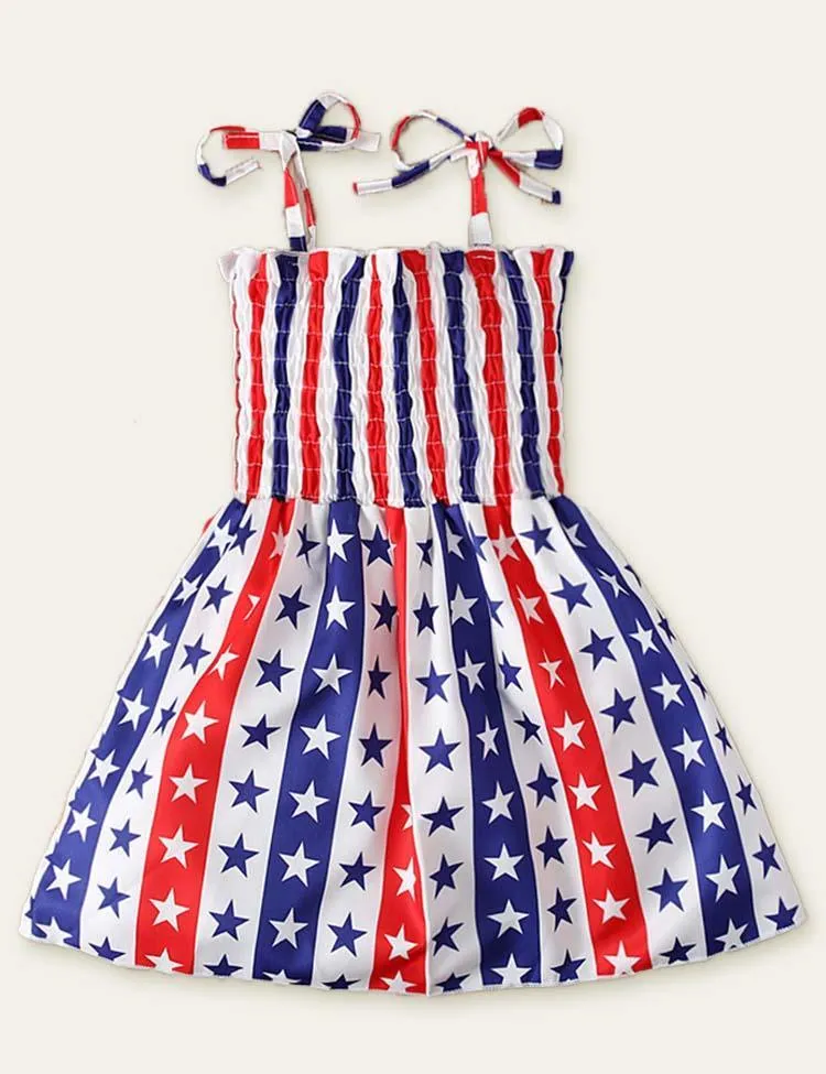 Independence Day Striped Sleeveless Dress - Image 5