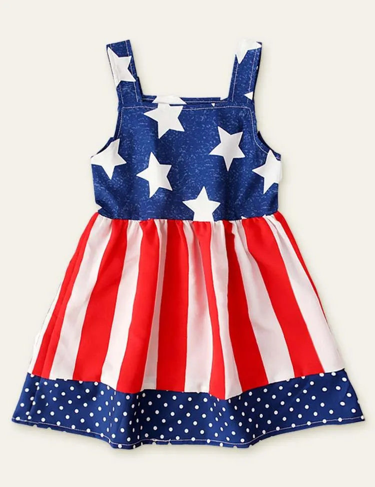 Independence Day Striped Sleeveless Dress - Image 6
