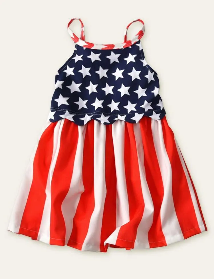 Independence Day Striped Strap Dress