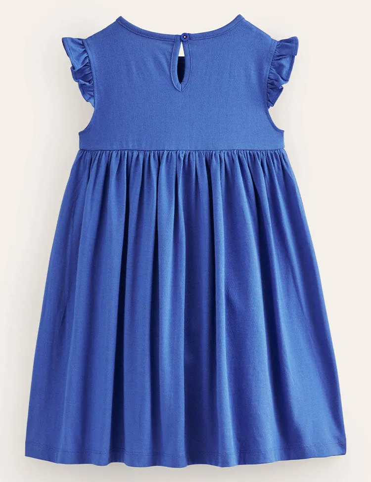 Kitten Appliqué Ruffle Dress - Image 2