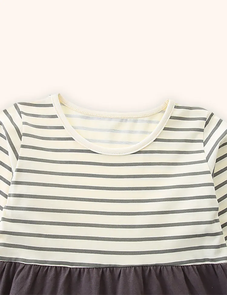 Kitten Applique Striped Dress - Image 3
