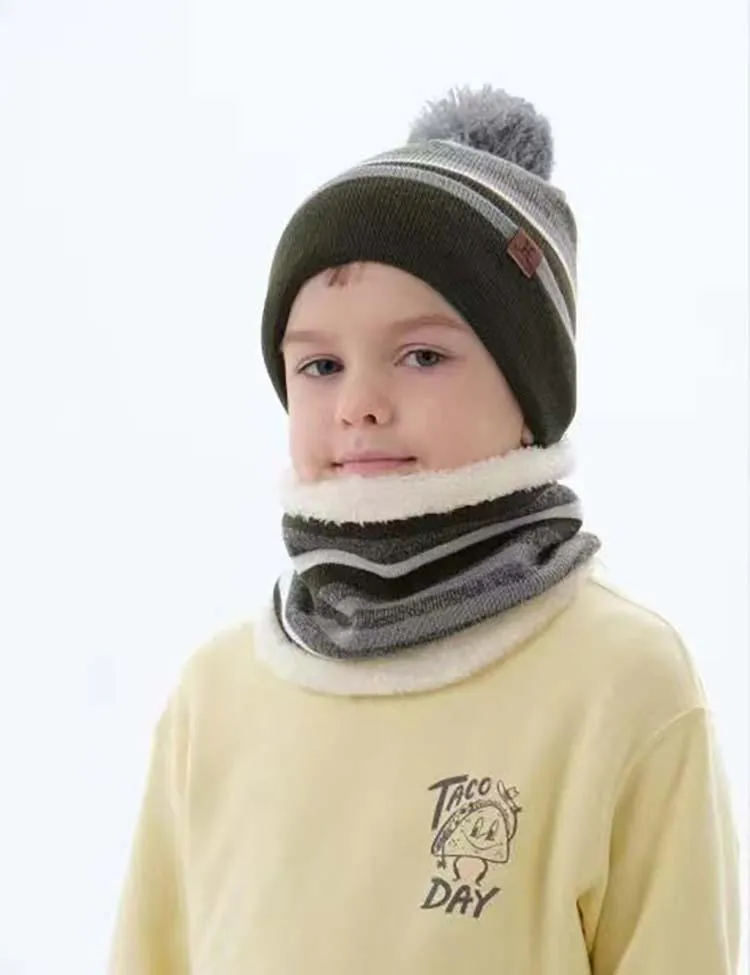 Knitted Hat + Scarf + Gloves Three-Piece Set - Image 8