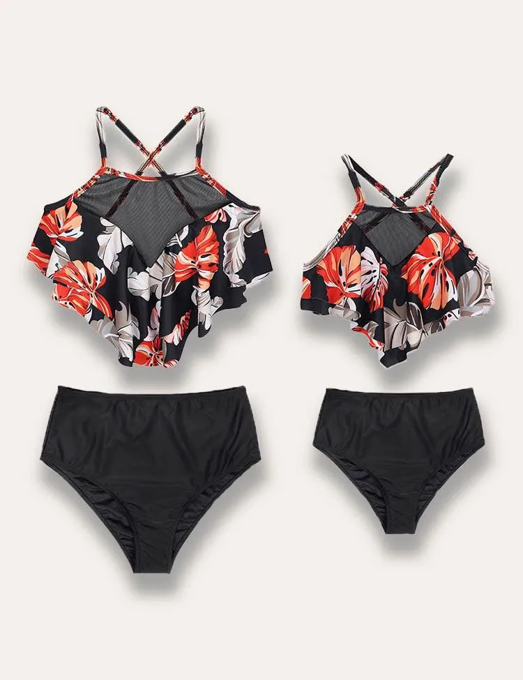 Leaf Printed Family Matching Swim Suit - Image 2