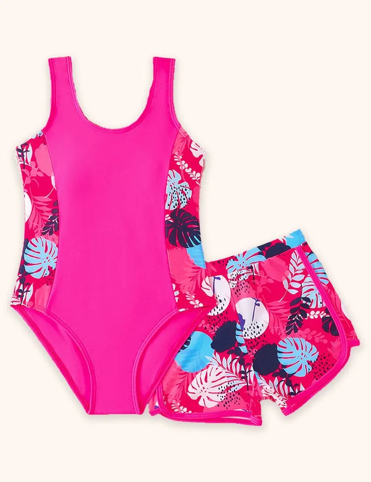 Leaf Printed Swimsuit Set - Image 3