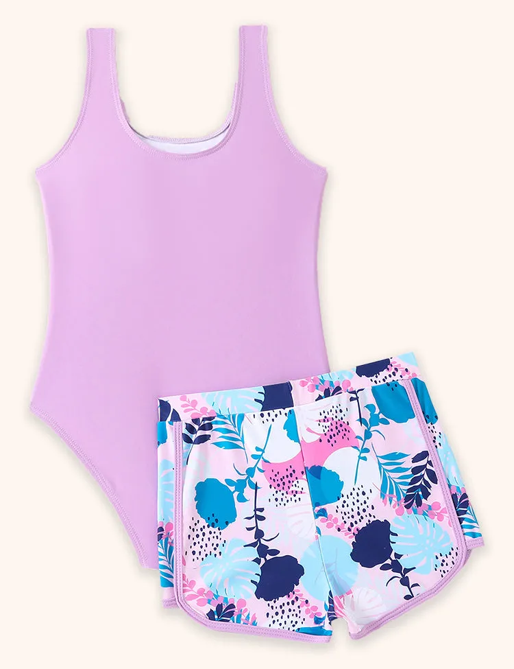 Leaf Printed Swimsuit Set - Image 4