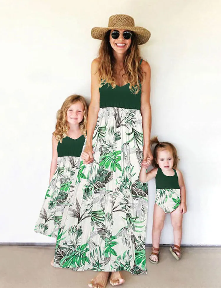 Leaves Printed Family Matching Dress - Image 2