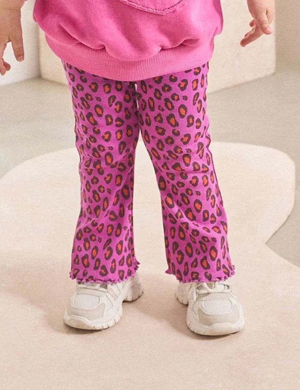 Leopard Print Flared Leggings - Image 2