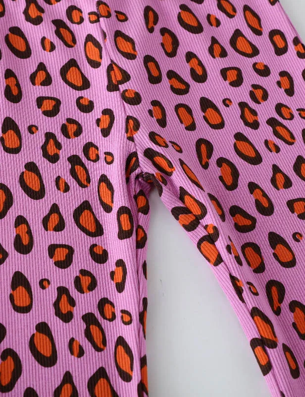 Leopard Print Flared Leggings - Image 3