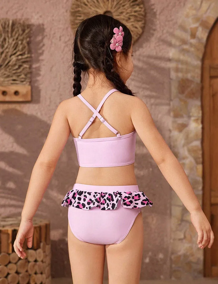 Leopard Print Ruffled Bikini Set - Image 3