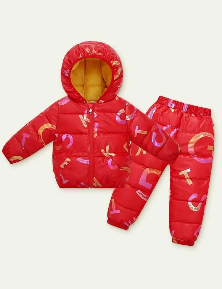 Letter Printed down Cotton Suit - Image 3