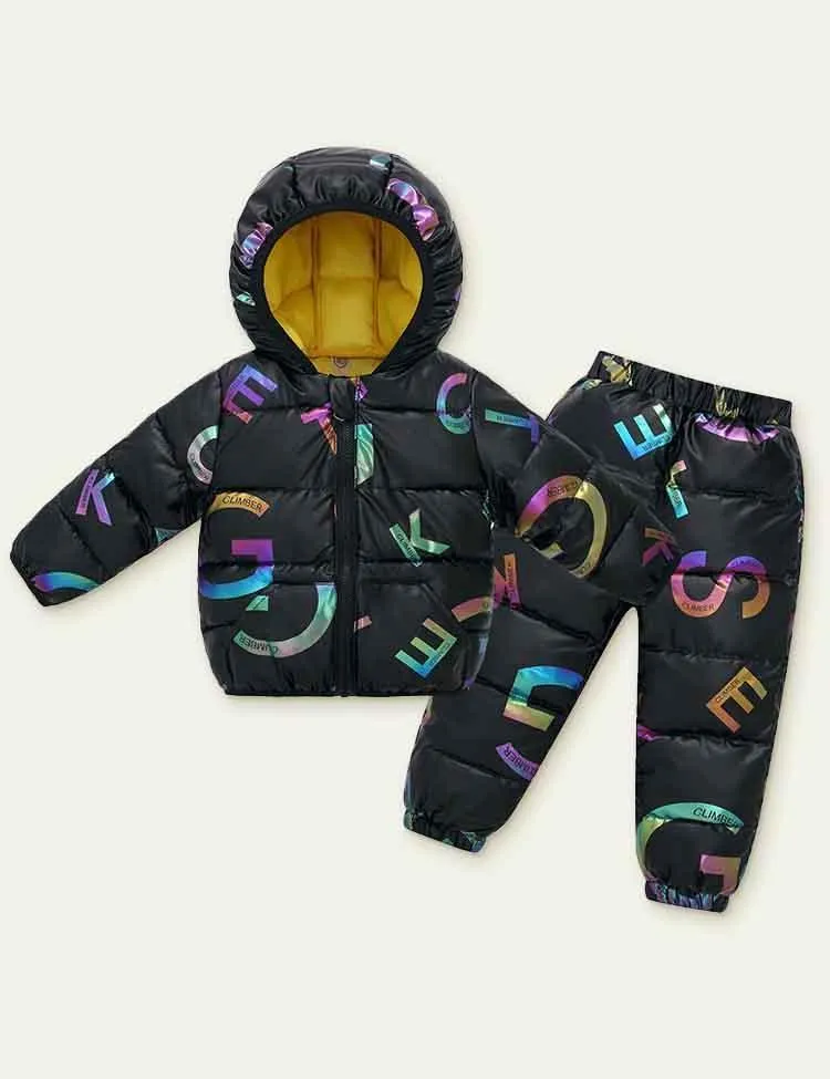 Letter Printed down Cotton Suit - Image 5