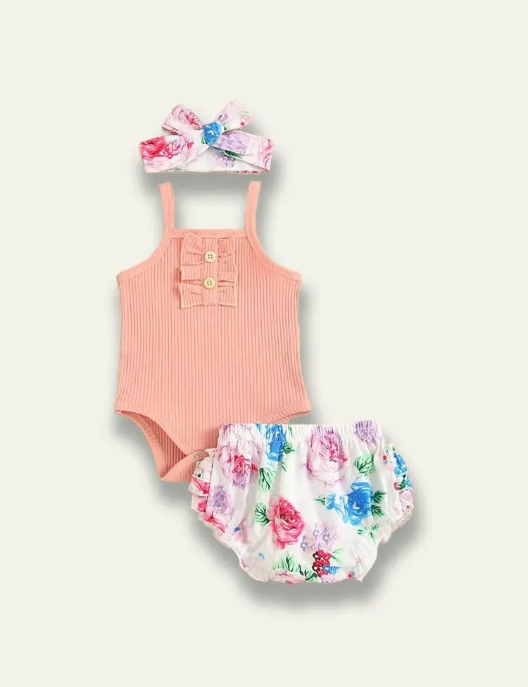 Letter Printed Romper+Floral Skirt - Image 8