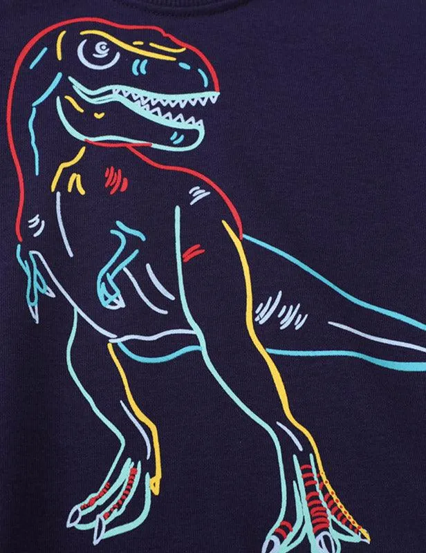 Line Dinosaur Printed Sweatshirt - Image 3