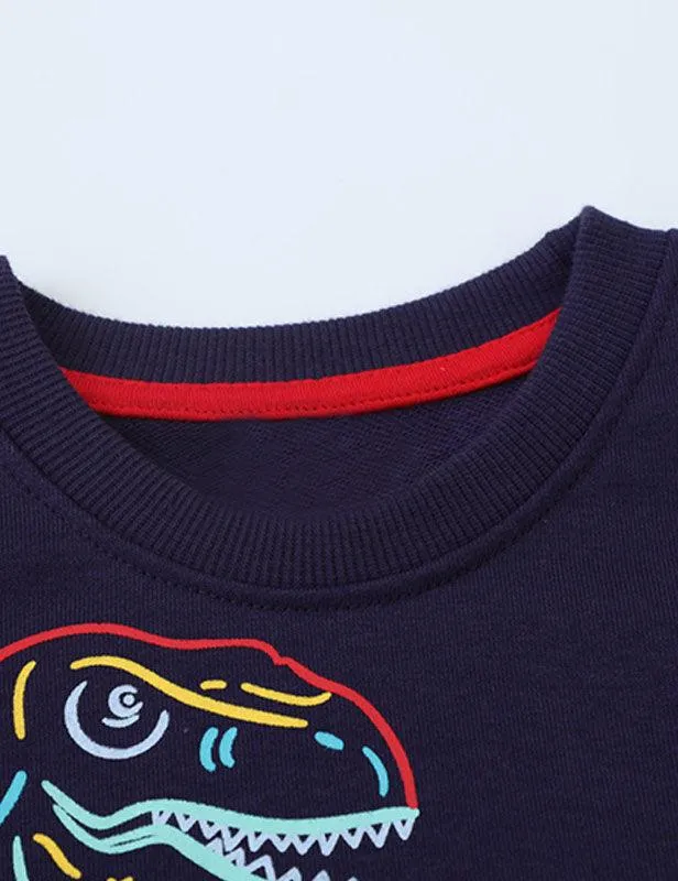 Line Dinosaur Printed Sweatshirt - Image 4