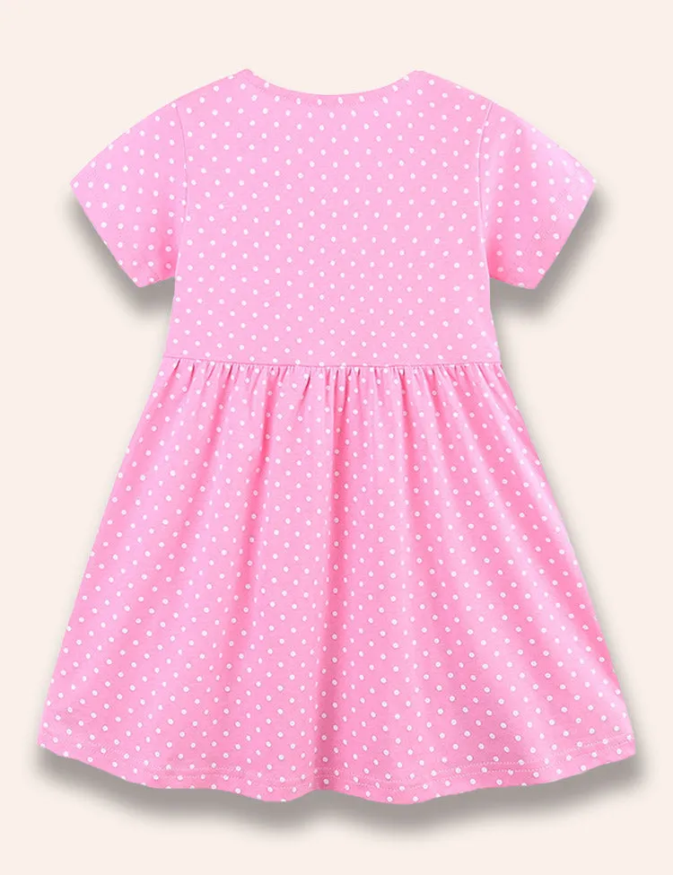 Lion Appliqué Polka Dotted Dress - Image 2