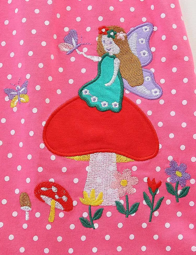 Little Fairy Appliqué Long Sleeves Dress - Image 2