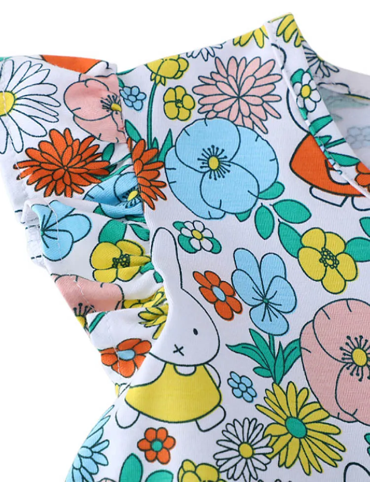 Little Floral Rabbit Printed Dress - Image 2