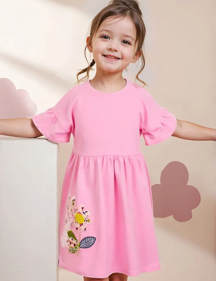 Floral Bunny Appliqué Dress - Image 4