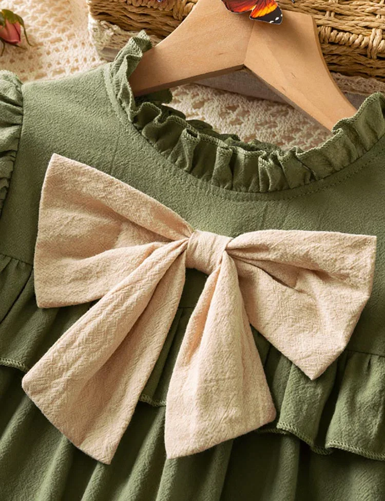 Long Sleeve Bow Princess Dress - Image 5